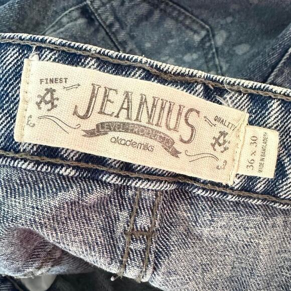 Mens Jeans Size 36x30 Runs Small Distressed Artist Indie Casual Retro Vibes - Picture 7 of 8
